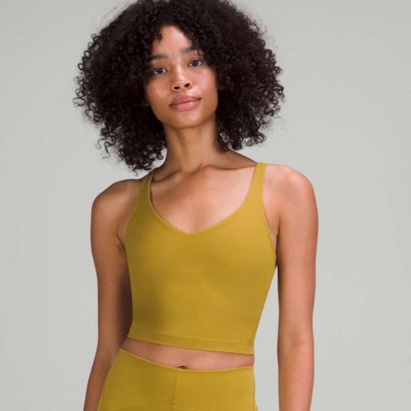 lululemon athletica Tops - LULULEMON Align Tank Top Built-In Support Buttery Soft Auric Gold Crop Size 4